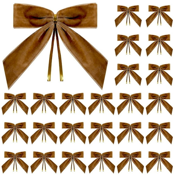 Velvet Bows, 3.5*3.5-Inch, 24-Piece,Christmas Wreath Bows, Christmas Velvet Bows Rustic Crafts Gift Bows Vintage Velvet Ribbon Bows for Xmas Home Decor Wedding Outdoor Indoor
