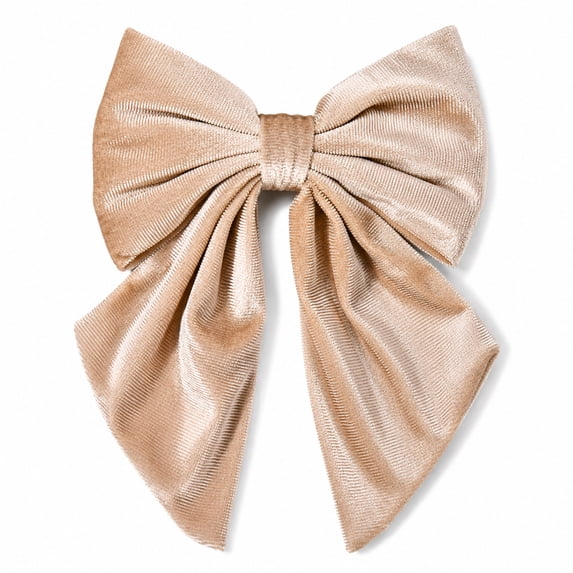 Velvet Bows Hair Clip Ribbon Accessories Bow for Women With Updo, Elegant Design Wedding Hair Accessory,Champagne