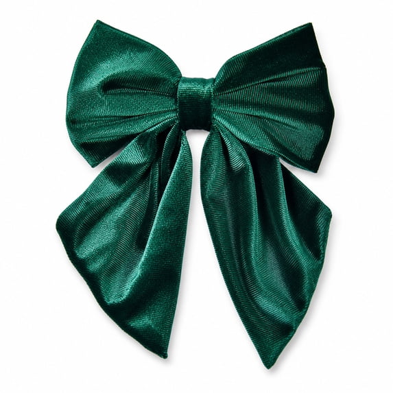 Velvet Bows Hair Clip Ribbon Accessories Bow for Women With Updo, Elegant Design Wedding Hair Accessory,Dark Green