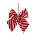 thumbnail image 1 of Velvet Bows for Christmas Tree, Christmas Fabric Bow Decoration Red Striped Christmas Ornament Ribbon, 1 of 5