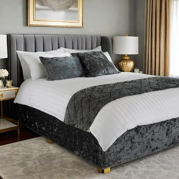 Velvet Box Spring Cover Queen King Size, Stretch Bed Frame Cover Wrap Around Elastic 3 Sides Bed Skirt Alternative Boxspring Cover (Diamond Fleece, Starry Sky Black,W:47" x L:79'')