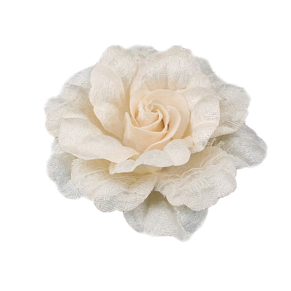 Camellias Flower Hair Clip Brooch Pin Cream Elegant Accessory Women Meilliwish Camellia Flower Hair Clip Brooch (Cream  main image 2