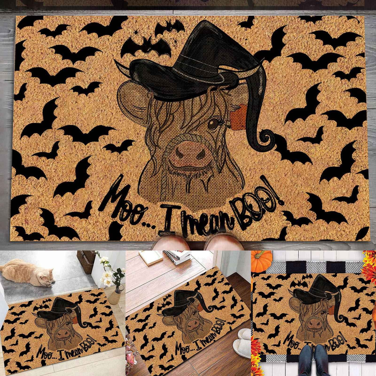 Velvet Carpet Cow Bull Flower Carpet Door Door Blankets for Boys 12