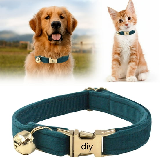Velvet Cat Collar with Optional Bow Tie and Engraving for All Sizes