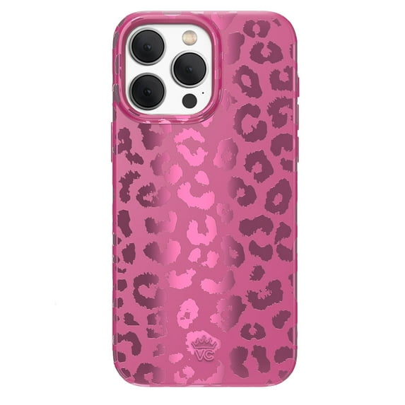 Velvet Caviar Compatible MagSafe Leopard Cheetah Print Case iPhone 15 Pro Max Metallic Pink Ruby