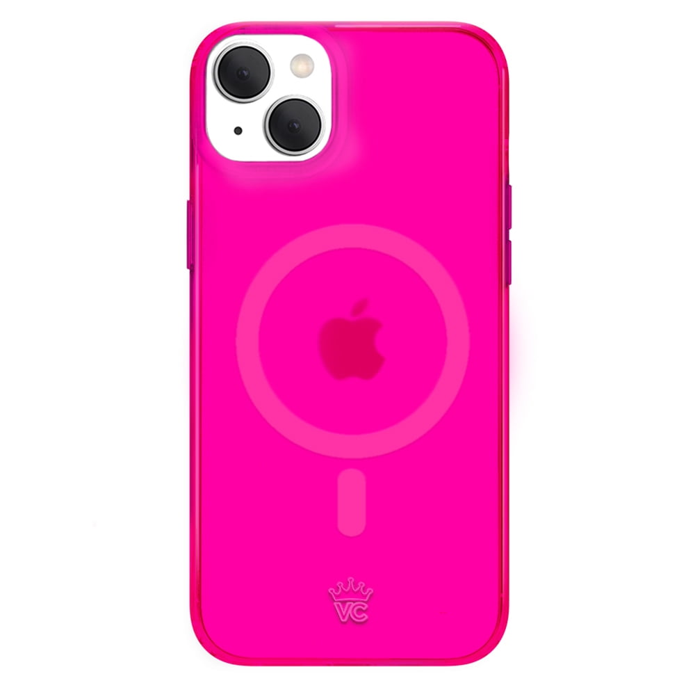 VELVET CAVIAR Neon Pink iPhone 15 Case - Compatible with MagSafe - Cute Clear Protective Phone Cases for Women