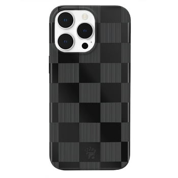 Velvet Caviar for iPhone 13 Pro Case Black Checkered - Compatible with MagSafe - Cute Protective Cases for Women for Women - Black Grey Checkerboard