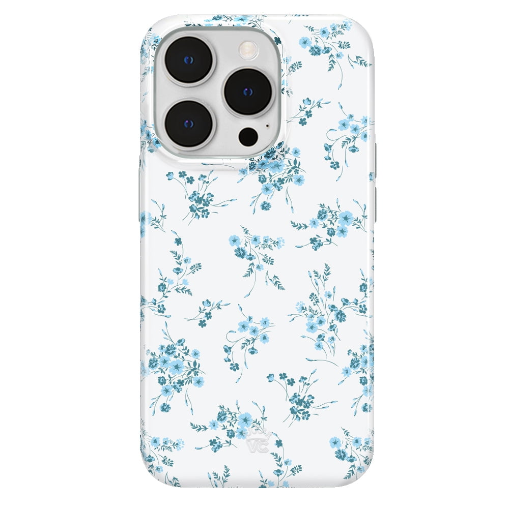 Velvet Caviar for iPhone 14 Pro Case Flowers - Compatible with MagSafe - Cute Protective Phone Cases for Women - French Blue Floral