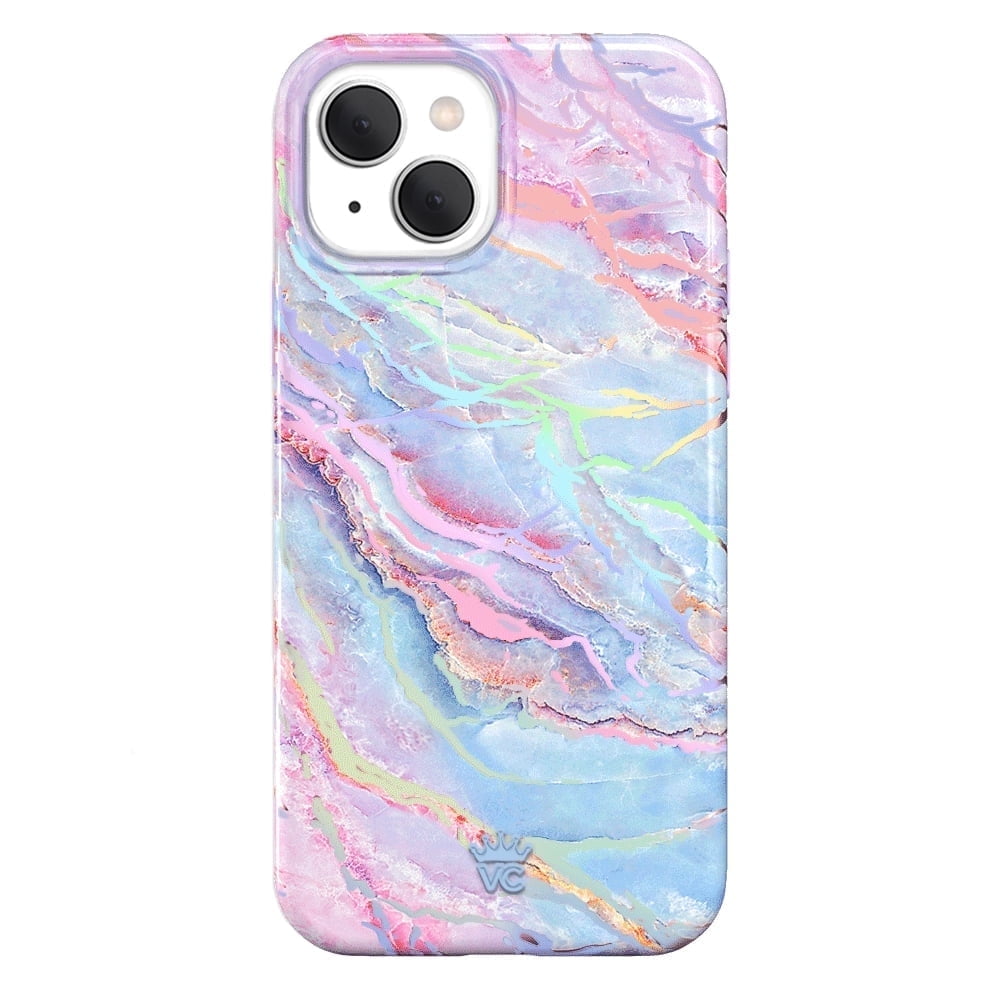 Velvet Caviar iPhone 15 Plus Case MagSafe Compatible - Cute Protective Phone Cases for Women - Iridescent Holographic Pink Blue Marble
