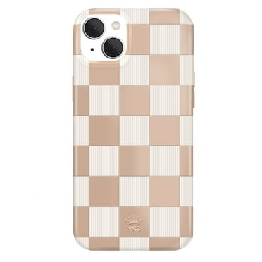 Velvet Caviar iPhone 15 Plus Case MagSafe Compatible - Cute Protective Phone Cases for Women - Nude Checkered
