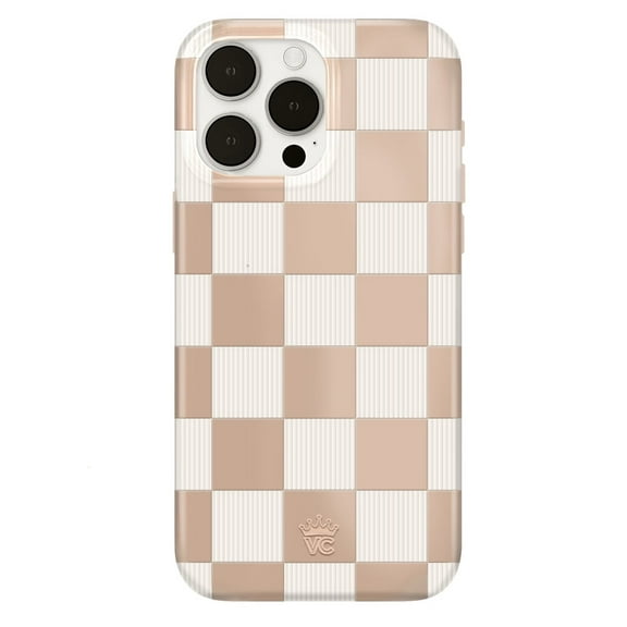 Velvet Caviar iPhone 15 Pro Max Case MagSafe Compatible - Cute Protective Phone Cases for Women - Nude Checkered