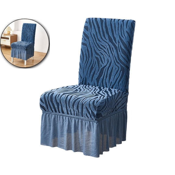 Velvet Chair Cover with Skirt Stretchy Dining Room Chair Cover Chair Slipcover, Universal Furniture Protector Cover for Home, Kitchen, Banquet