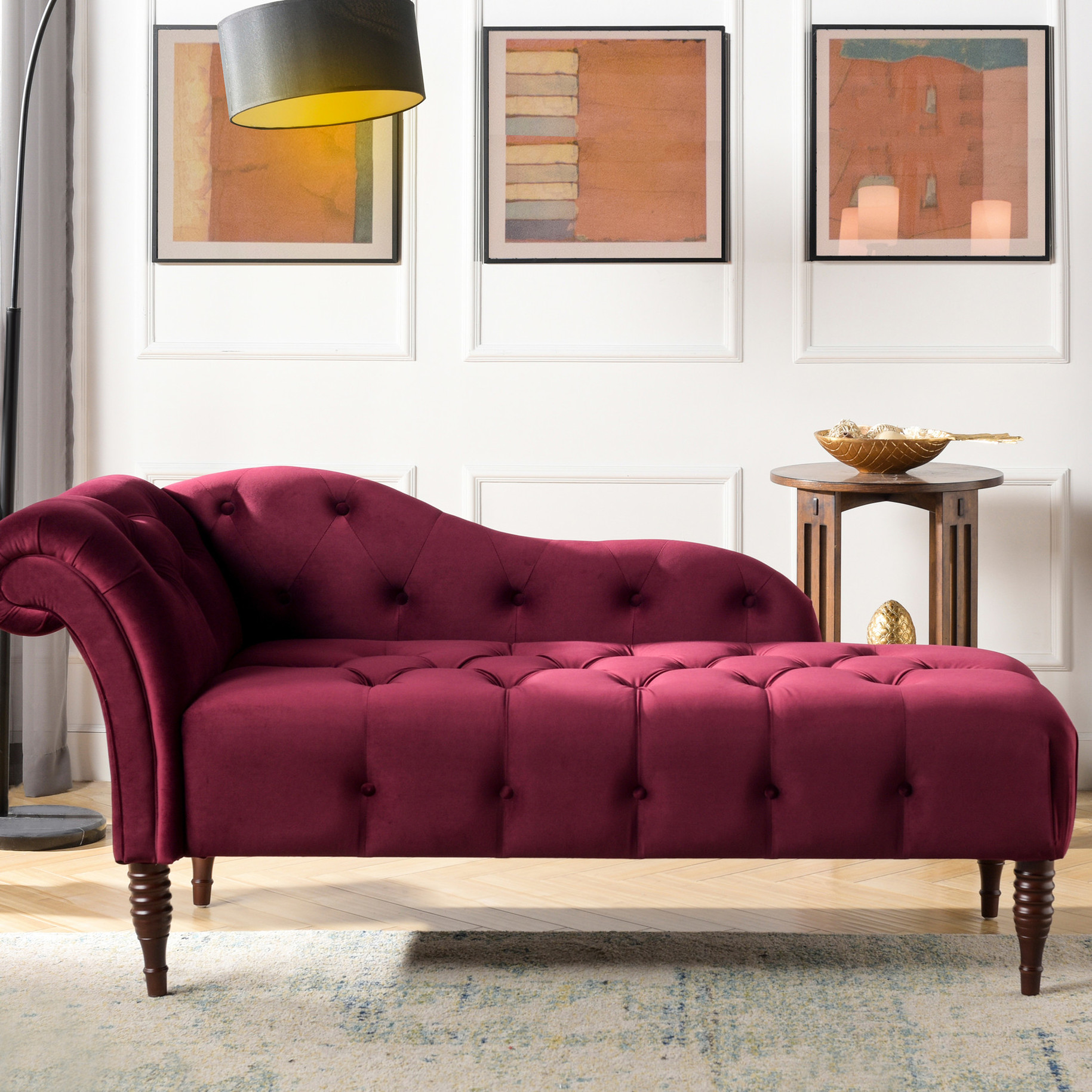 Velvet Chaise | Hand-Built by Craftsmen | Cozy and Inviting - Walmart.com