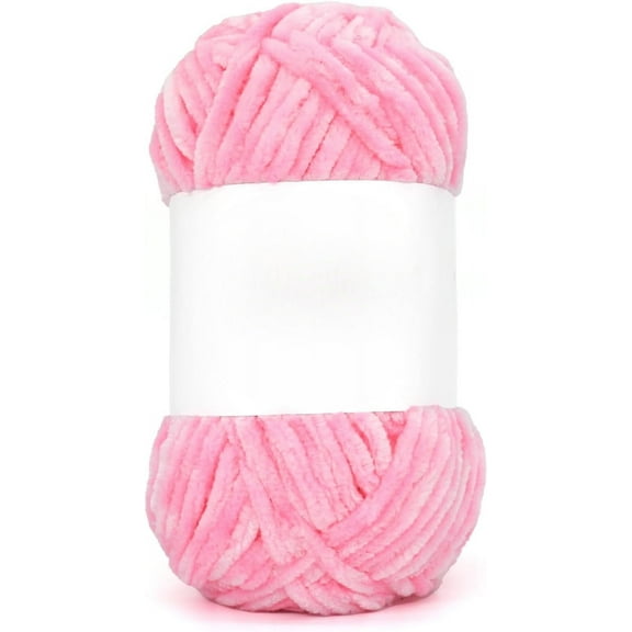 Velvet Chenille Yarn for Crocheting, Fluffy Velvet Plush Yarn Thick Soft Chunky Chenille Yarn Baby Blanket Yarn for Crocheting Knitting Beginners, 3.5 OZ, 87 yards,6 mm