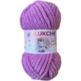 thumbnail image 1 of Velvet Chenille Yarn Super Bulky Soft Yarn - 100g (75.4 yds) - Baby Blanket Yarn for Knitting Amigurumi Fancy Yarn for Crochet Weaving Crafts - Will Not Break or Splinter (Lavander,3 Skein), 1 of 9