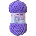 thumbnail image 1 of Velvet Chenille Yarn Super Bulky Soft Yarn - 100g (75.4 yds) - Baby Blanket Yarn for Knitting Amigurumi Fancy Yarn for Crochet Weaving Crafts - Will Not Break or Splinter (Lavander,3 Skein), 1 of 9