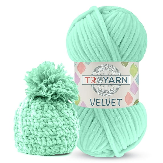 Velvet Chenille Yarn for Crocheting - 100g (132 Yards) Amigurumi, Fluffy, Plush, Baby Blanket Yarn - Size 6