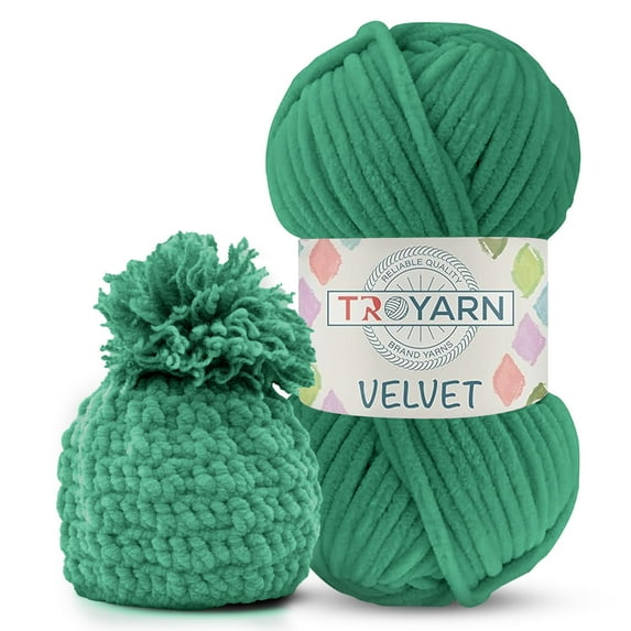 Velvet Chenille Yarn for Crocheting - 100g (132 Yards) Amigurumi, Fluffy, Plush, Baby Blanket Yarn - Size 6
