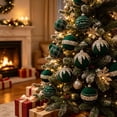 thumbnail image 1 of Velvet Christmas Ball Ornament Hanging Style Inlaid Detail Decorative Surface Bauble for Christmas Tree Hanging Display, 1 of 7