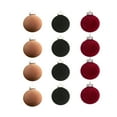 thumbnail image 1 of Velvet Christmas Ball Ornaments, 12-pack Flocked Plastic Tree Decorations, 3.14 Inch Brown Hanging Balls for Home Holiday Decor,Vsgery, 1 of 9
