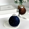 thumbnail image 1 of Velvet Christmas Ball Ornaments, 3.15" Flocked Velvet Crushed Diamonds Christmas Balls, Shatterproof Hanging Ball Pendant Christmas Tree Decor for Xmas Party Wedding Supplies(Blue), 1 of 6