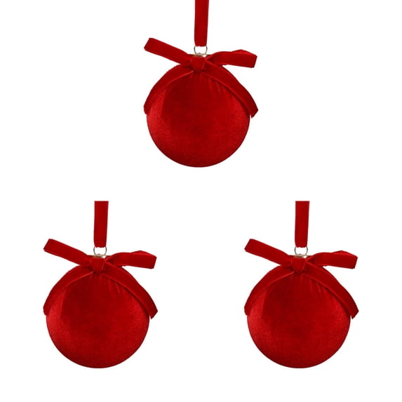 Velvet Christmas Ball Ornaments, 3.15-Inch Shatterproof Flocked Tree Decorations for Traditional Christmas, Wreath, Garland, Mantel, Farmhouse and Holiday Decor