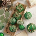 thumbnail image 1 of Velvet Christmas Ball Ornaments, Green Glitter and Pearl Christmas Tree Decorations, Set of Festive Holiday Hanging Decorations, Christmas Party Ornaments, 1 of 8