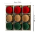 thumbnail image 1 of Velvet Christmas Ball Ornaments in Gift Box, Flocked Baubles for Tree, Mantel and Holiday Party Decor, Festive Set 9 Pack, 1 of 9