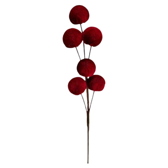 Velvet Christmas Balls Bouquet,12 Inch Flocked Ball Ornament,Vase Filling Supply,Seasonal Embellishment for Christmas Tree Wreath Garland Table Centerpiece Mantel Indoor Festival Home Decor