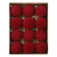 thumbnail image 1 of Velvet Christmas Balls, Flocked Christmas Ornaments, 12 Pcs Xmas Tree Decorations with Metal Buckle and Hanging Rope, 3.15 Inch Plastic Hanging Balls for Holiday Decor, Durable and Easy to Hang, 1 of 7