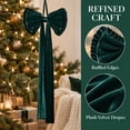 thumbnail image 1 of Velvet Christmas Bow,25.2 x 11.8 in Large Hanging Bow Decoration, Pleated Long-Tail Design with Hanging Loop, Holiday Bow for Christmas Tree Wreath Door and Mantel, 1 of 6