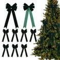 thumbnail image 1 of Velvet Christmas Bow Decorations, Large Velvet Bows for Tree, Wreath & Garland, Twisted Ties for Xmas Party & Holiday Décor, Large Holiday Bow for Tree & Gift Wrap, 1 of 6