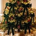 thumbnail image 1 of Velvet Christmas Bows, 16 Pack Ornament Set, Hanging Ribbon Bows for Christmas Tree Wreath Garland Gift Wrap Decor, 1 of 5
