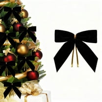 Velvet Christmas Bows 24 Pack - 9CM Decorative Velvet Bows for Tree Wreath and Gift Wrap, Holiday Crafts Bows for Snack Bags and Home Decoration