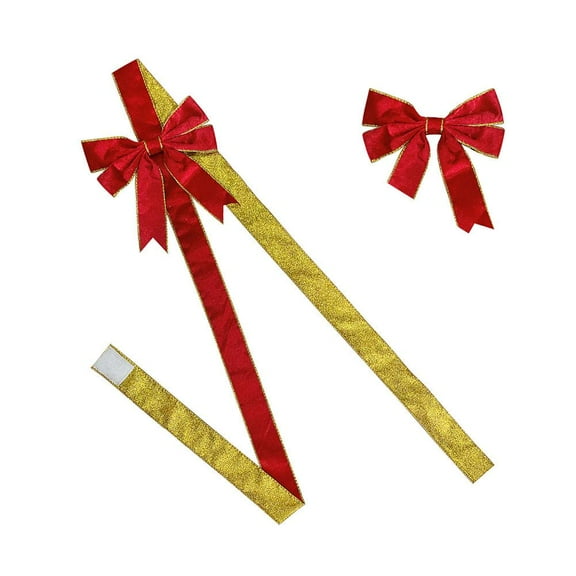 Velvet Christmas DIY Cabinet Ribbons Bows, Red/Green Xmas Cabinet Door Bows Ribbon, for Xmas Decoration Holiday Cabinets Bow Christmas Party Supplies