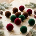 thumbnail image 1 of Velvet Christmas Deer Ornament Set, 9 Pieces 6cm in Gift Box, Festive Tree Decor for Holiday, 1 of 9