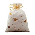 thumbnail image 1 of Velvet Christmas Drawstring Gift Bag, Hot Stamping Pentagram Candy Sack, Holiday Pouch for Xmas Party Favors, Jewelry & Small Gifts, 1 of 5