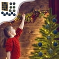 thumbnail image 1 of Velvet Christmas Ornament Set, 12pcs Decorative Hanging Balls, 6cm Green Ornaments with Gold Detailing for Tree and Holiday Home Décor, 1 of 6