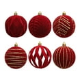 thumbnail image 1 of Velvet Christmas Ornaments, 6pcs Christmas Tree Ornaments Velvet 3.15 Inch Balls for Xmas Wedding Party Holiday Decorations, 1 of 6