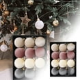 thumbnail image 1 of Velvet Christmas Ornaments Balls Set-Flocked Shatterproof Hanging Baubles for Xmas Tree Decorations,Neutral Textured Decorative Balls for Wreath Garland Mantel to Create a Festive Holiday Atmosphere, 1 of 7