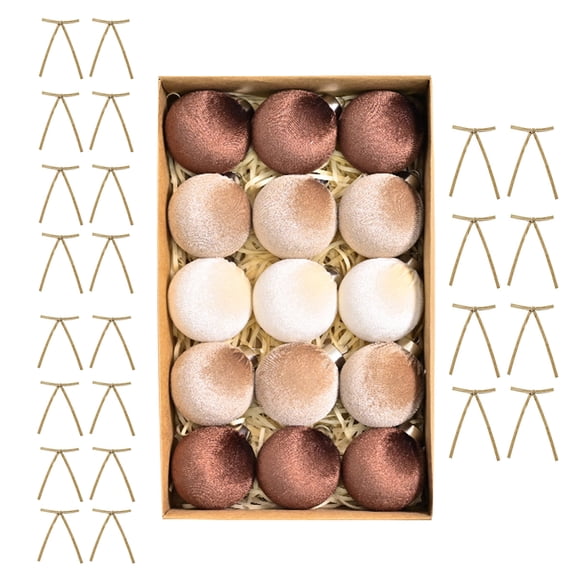 Velvet Christmas Ornaments Balls For Tree,15Pcs 6CM Shatterproof Christmas Ornaments Balls With 24Pcs Bows,Exquisite Premium Silk Velvet Christmas Ball Ornaments For Xmas Tree