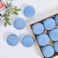 thumbnail image 1 of Velvet Christmas Ornaments Set 12pcs, 3.15in Blue Flocked Christmas Tree Balls, Shatterproof Plastic Holiday Hanging Decorations for Xmas Party Home Décor, 1 of 9