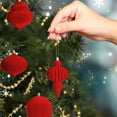 thumbnail image 1 of Velvet Christmas Ornaments Set, Assorted Flocked Christmas Baubles Decorations, Shatterproof Christmas Balls Hanging Decor for Xmas Tree/Home/Party/Holiday (Red), 1 of 6