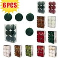 thumbnail image 1 of Velvet Christmas Ornaments Set, Flocked Christmas Balls, Decorative Hanging Ornaments for Christmas Tree – 6pcs Velvet Ball Ornaments（8cm 6pcs）|YISHFHP, 1 of 7