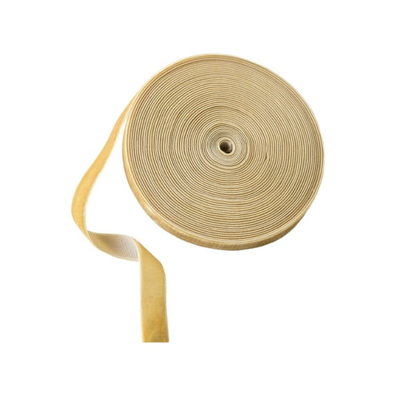 Velvet Christmas Ribbon – 33Ft Long 0.6in Wide Soft Flocked Decorative Ribbon for Gift Wrapping, Tree Decor, DIY Bows & Holiday Crafts, Beige