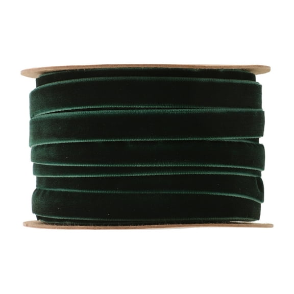 Velvet Christmas Ribbon Bow Knot Making Ribbons Thin Velvet Ribbon Velvet Webbing 1828.00X1.00X0.10CM Dark Green