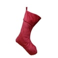 thumbnail image 1 of Velvet Christmas Stocking with Hanging Rope – Soft Decorative Sock for Holiday Tree, Fireplace or Wall – White Winter Design with Snowflake & Star Pattern, 1 of 5