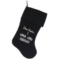 Velvet Christmas Stocking Screen Printed, "Dear Santa, I Went With Naughty"