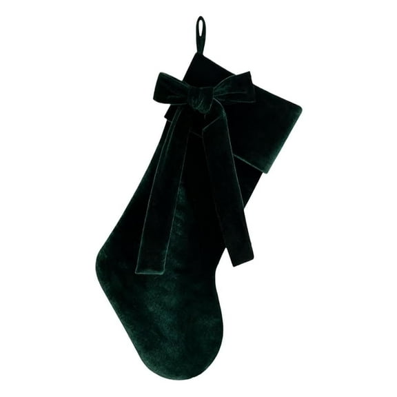 Velvet Christmas Stocking with Decorative Bow Luxury Velvet Stocking for Fireplace Mantel, Elegant Holiday Decor
