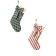 thumbnail image 1 of Velvet Christmas Stockings,18-Inch 2 Pack with Elegant Bows, Large Xmas Stocking Gift Holders for Fireplace Mantel, Christmas Tree, Door and Holiday Decor Red White Stripe & Green, 1 of 8